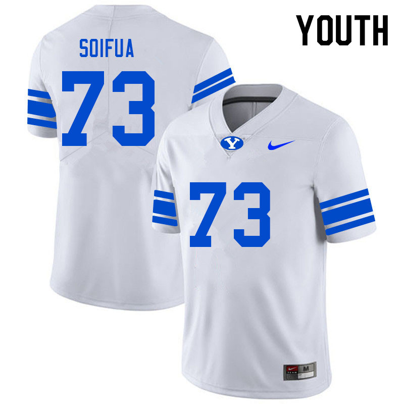Youth #73 Vae Soifua BYU Cougars College Football Jerseys Sale-White - Click Image to Close